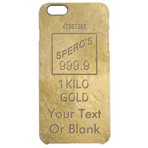 Gold Bar Clear iPhone 6 Plus Case