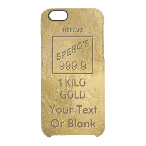 Gold Bar Clear iPhone 66S Case