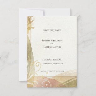 Gold Baroque Art Nouveau Save the Date Card