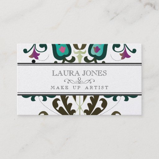 Customizable GOLD Baroque Folk Make Up Artist Business Card