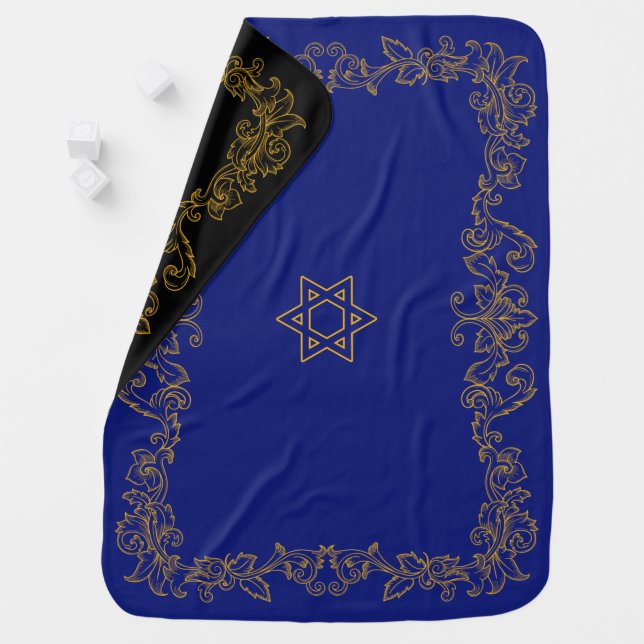 Gold Baroque Magen David Bimah Dust Cover Blanket (In Situ)