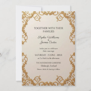 Gold Baroque Scroll Wedding Invitation