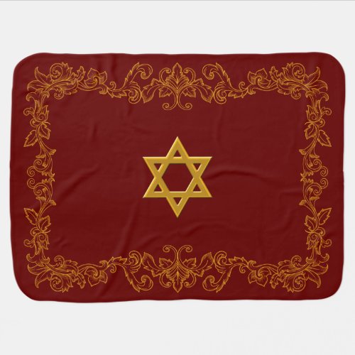 Gold Baroque Star of David Dust Cover Blanket