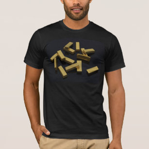 Gold bars in bulk on a black background T-Shirt