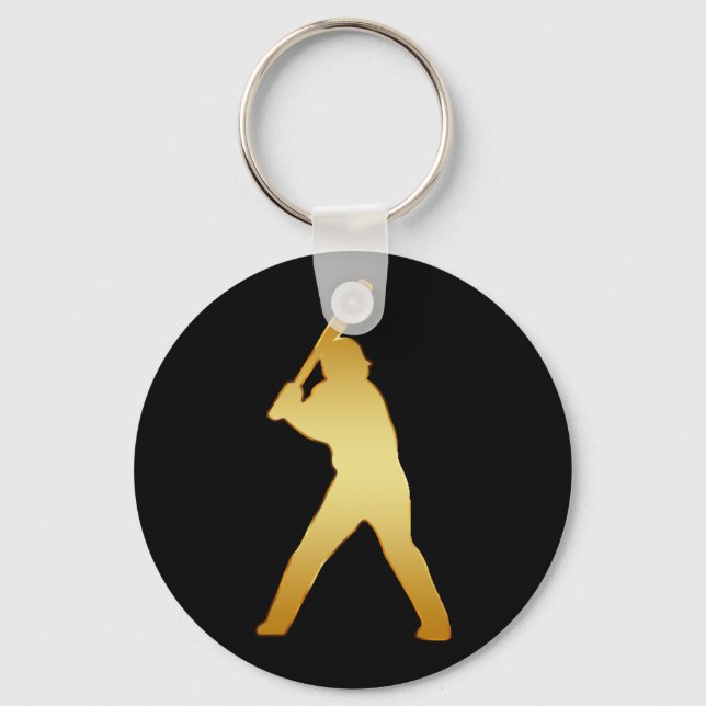 GOLD BASEBALL PLAYER KEYCHAIN (Front)
