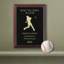 Gold Baseball Player Template MVP Award Plaque