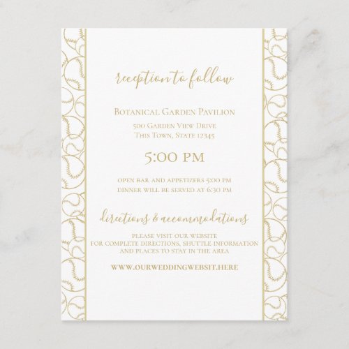 Gold Baseball Wedding  Enclosure Card