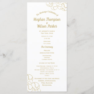 Gold Baseball Wedding Program