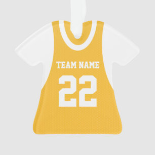 Gold Basketball Sports Jersey with Photo Ornament