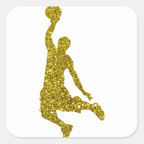 Gold Basketball Sticker