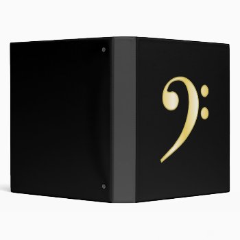 Gold Bass Clef Binder by chmayer at Zazzle