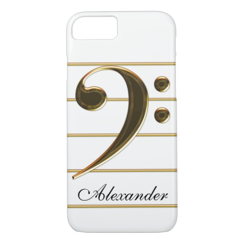 Gold Bass Clef Music Note iPhone 87 Case
