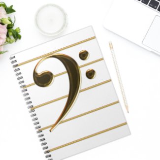 Gold Bass Clef Music Note