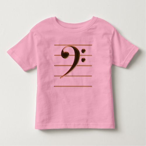 Gold Bass Clef Music Note Toddler T_shirt