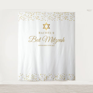 Gold Bat Bar Mitzvah Photo Backdrop