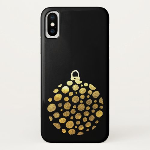 Gold bauble Christmas glam iPhone XS Case