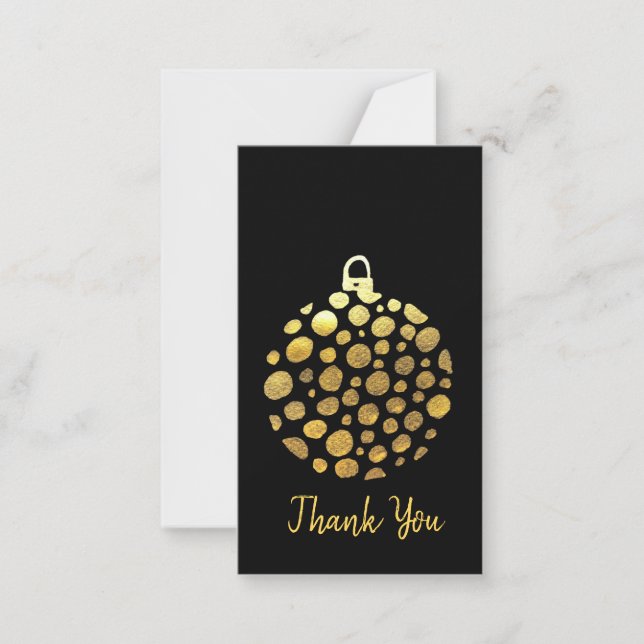 Gold bauble Christmas glam Note Card (Front)