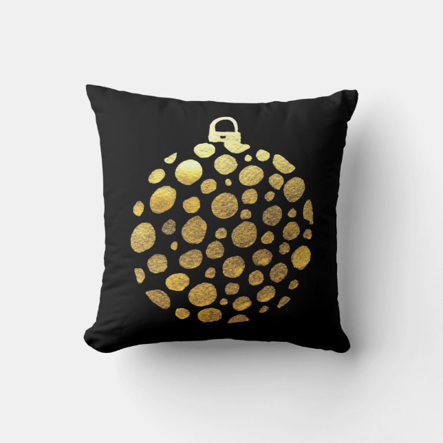 Gold bauble Christmas glam Throw Pillow (Front)