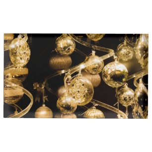 Gold Baubles and Spiral Pattern Place Card Holder
