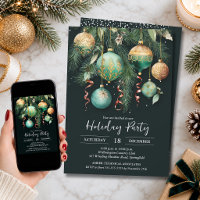 Gold Baubles Christmas Tree Party