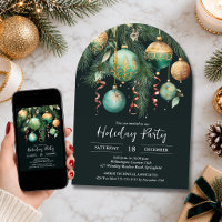 Gold Baubles Christmas Tree Party