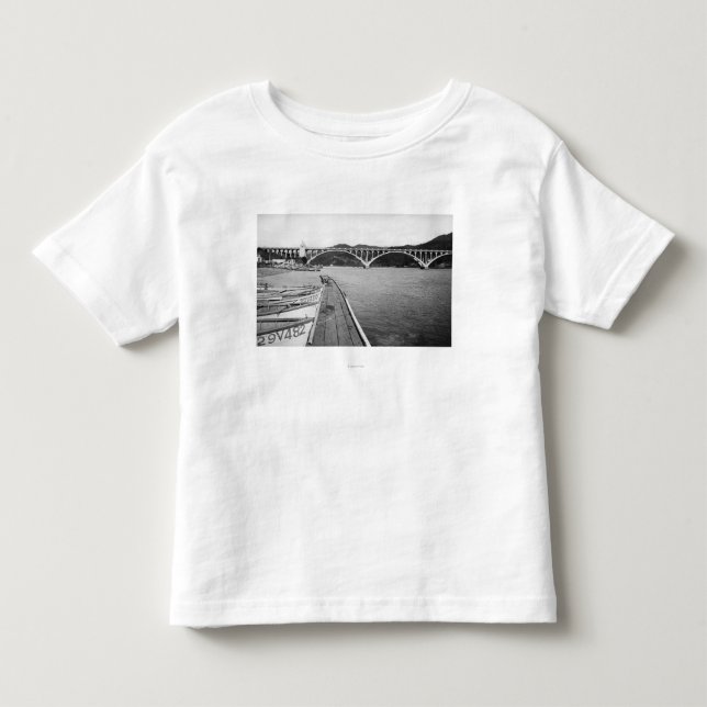Gold Beach, Oregon Docks and Bridge over Rogue Toddler T-shirt (Front)