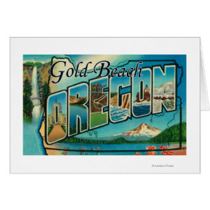 Gold Beach, Oregon - Large Letter Scenes Cards