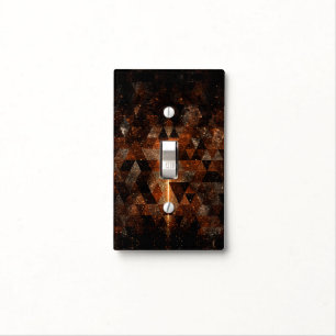 Gold beam in geometric sparkly universe light switch cover