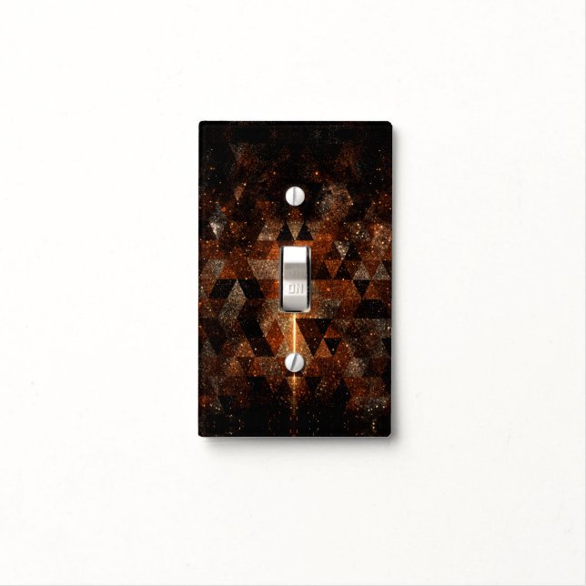 Gold beam in geometric sparkly universe light switch cover (In Situ)