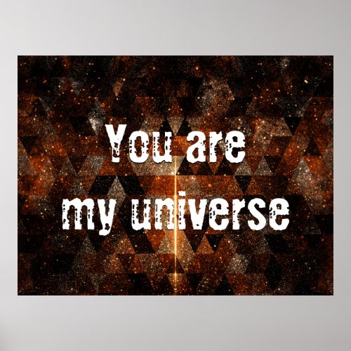 Gold beam in geometric sparkly universe poster