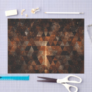 Gold beam in geometric sparkly universe tissue paper