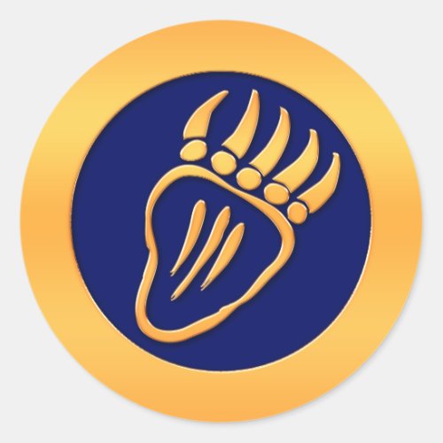 Gold Bear Claws Classic Round Sticker