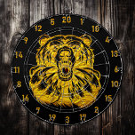 Gold Bear Dart Board for Enthusiasts<br><div class="desc">1. Introducing the Golden Bear Dart Board, a striking centerpiece that effortlessly combines artistry with functionality. This exquisite dart board features a meticulously crafted image of an angry golden grizzly bear, its fierce expression and bared teeth exuding an aura of power and intensity. The bear's claws are poised as if...</div>