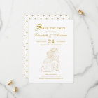 Gold Beauty and the Beast Fairytale Save the Date