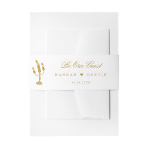 Gold Beauty and the Beast Story Book Wedding Invitation Belly Band