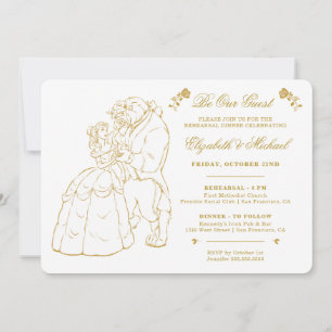 Gold Beauty and the Beast Wedding Invitations