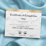 Gold Beauty Salon Marble Certificate of Completion<br><div class="desc">Modern Gold Border Marble Beauty Course Certificate of Completion Awards.</div>