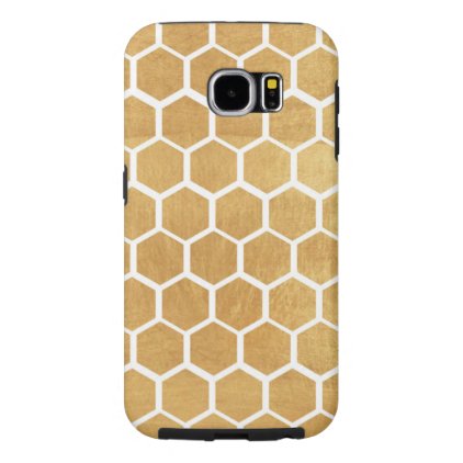 Gold bee cube pattern,Gold, bee cube, pattern, fau Samsung Galaxy S6 Case