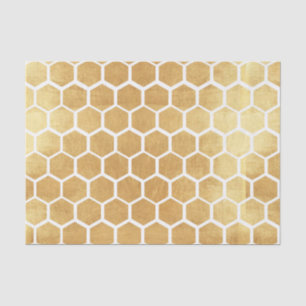 Gold bee cube pattern,Gold, bee cube, pattern, fau Tissue Paper