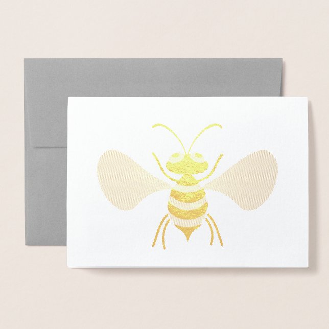 Gold Bee Foil Card (Front With Envelope)