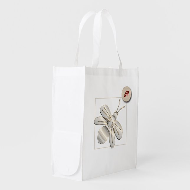 Gold Bee Gift Grocery Bag (Front Side)