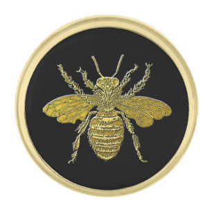 Gold Bee Your Background Color Finish Lapel Pin