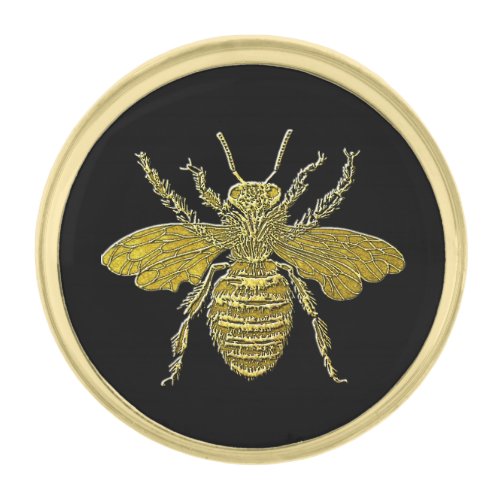 Gold Bee Your Background Color Gold Finish Lapel Pin