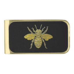 Gold Bee Your Background Color Gold Finish Money Clip