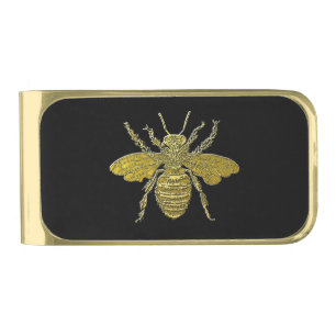 Gold Bee Your Background Color Gold Finish Money Clip