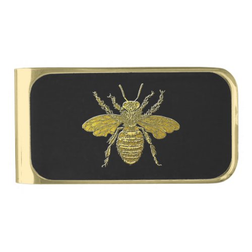 Gold Bee Your Background Color Gold Finish Money Clip