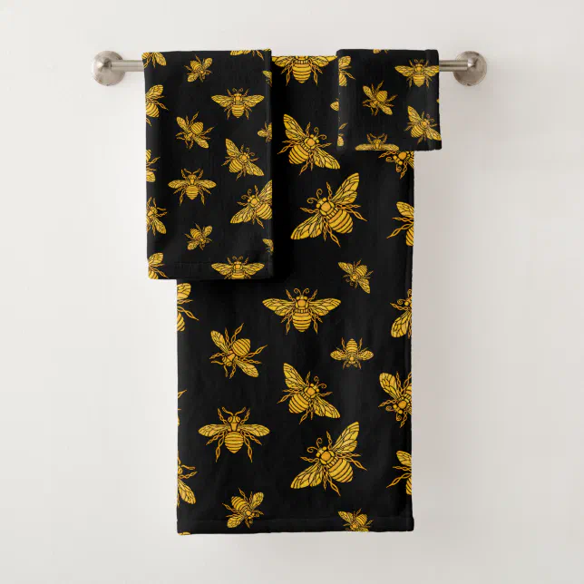 Gold Bees Bath Towel Set Zazzle