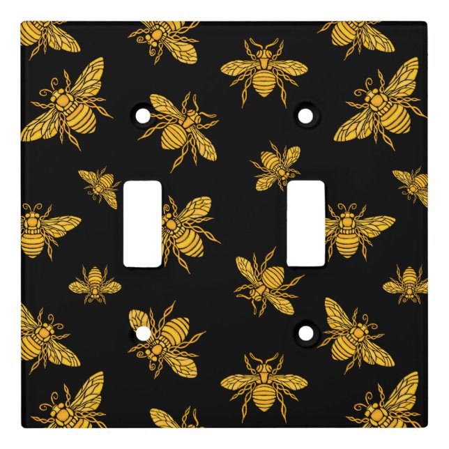 Gold Bees Light Switch Cover (Front)