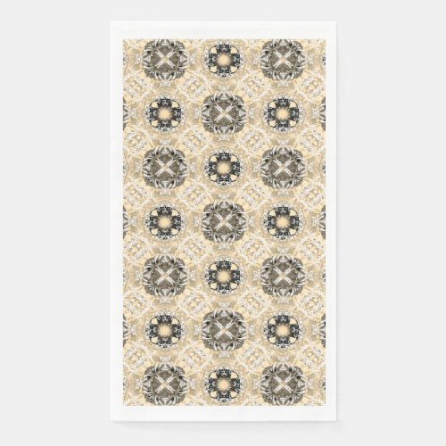 Gold beige and Taupe Gemstones Pattern Paper Guest Towels