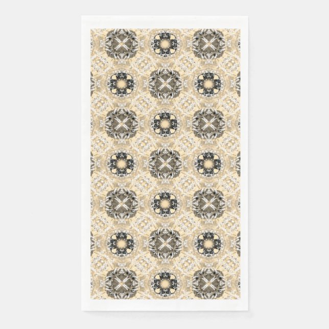 Gold, beige, and Taupe Gemstones Pattern Paper Guest Towels (Front)